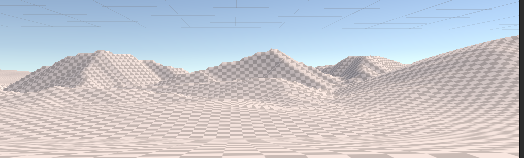 Rendered mountain range, edge-on